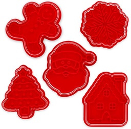 [504423-2] Legami Weihnachten Artikel (COOKIE TIME! - 5 FÖRMCHEN KEKSE MIT STEMPEL - CHRISTMAS)