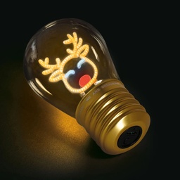 [504423-6] Legami Weihnachten Artikel (Deko-Tischlampe in Glühbirnenform - Reindeer - Bulb Fiction)