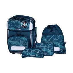 [504411-2] Schneiders Ergolite Schulranzen-Set 9-tlg. A.M. Damm (Cool Pool)