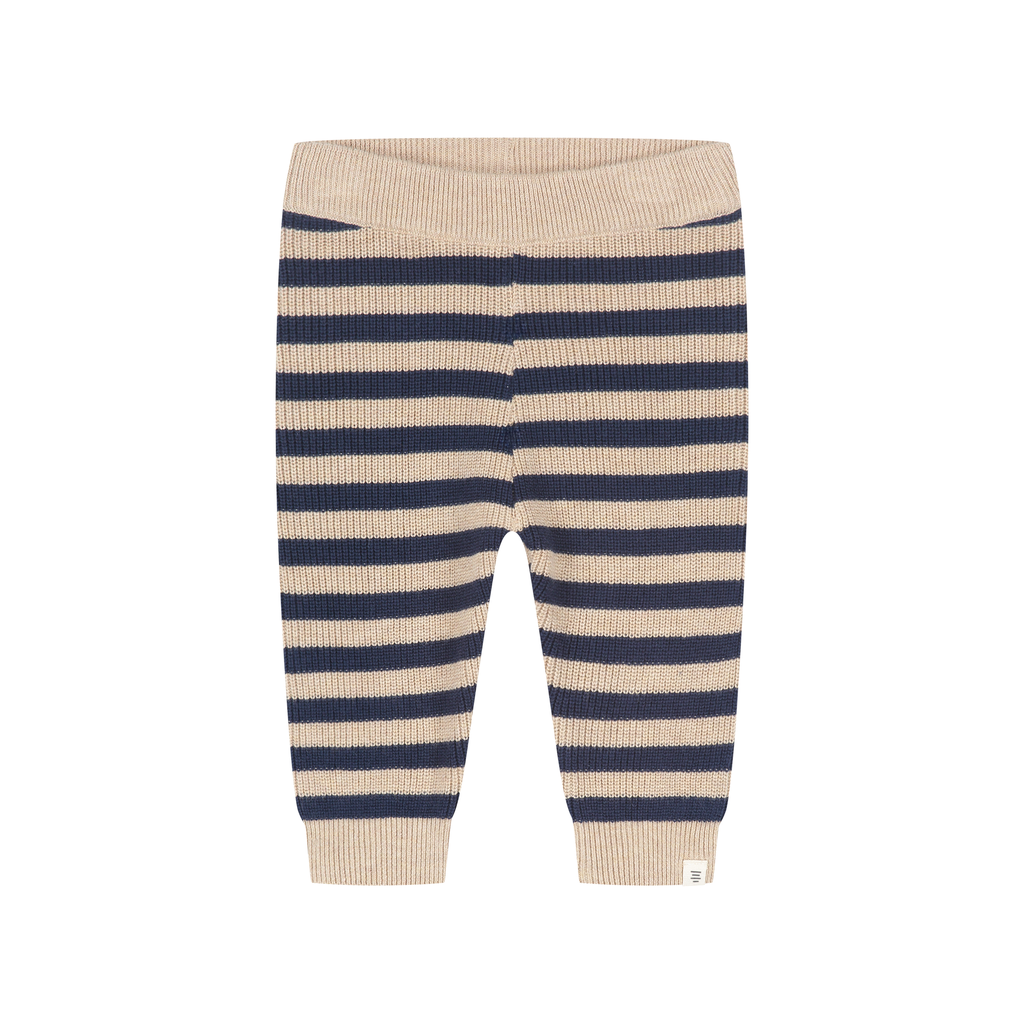 A Tiny Story Hose beige-blau gestreift
