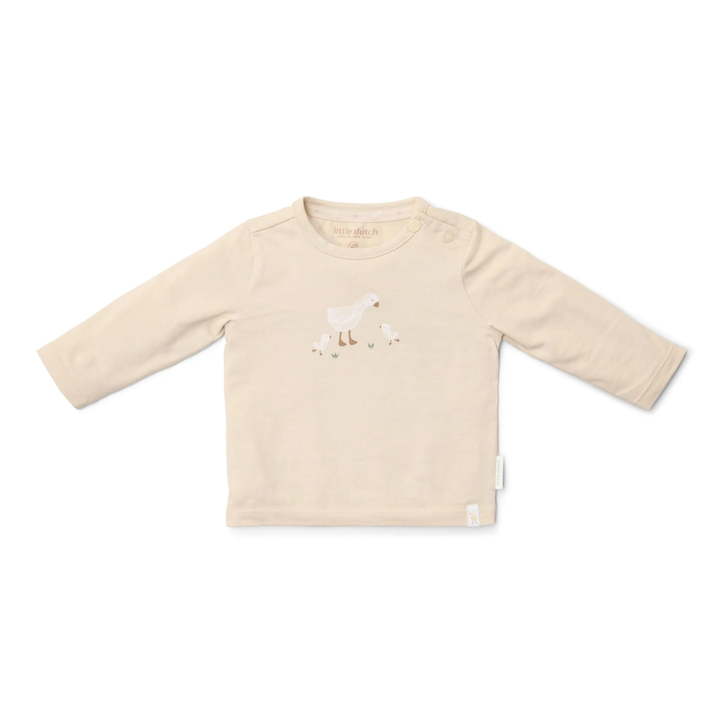 Little Dutch Hemd mit langen Ärmeln - Sand - Newborn Naturals - Kleine Gans