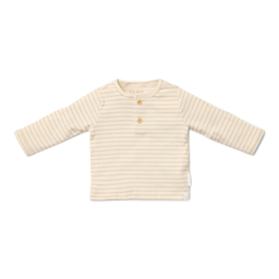 Little Dutch Hemd mit langen Ärmeln - Beige - Newborn Naturals - Streifen (74)