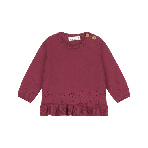 A Tiny Story Baby Pulli Rüschenrot