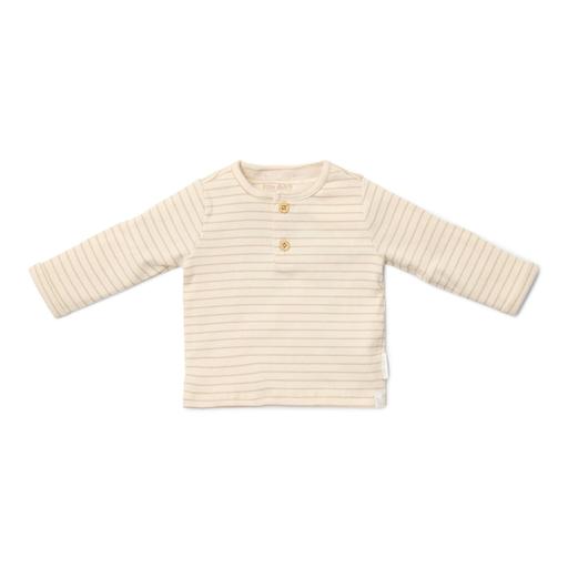 Little Dutch Hemd mit langen Ärmeln - Beige - Newborn Naturals - Streifen