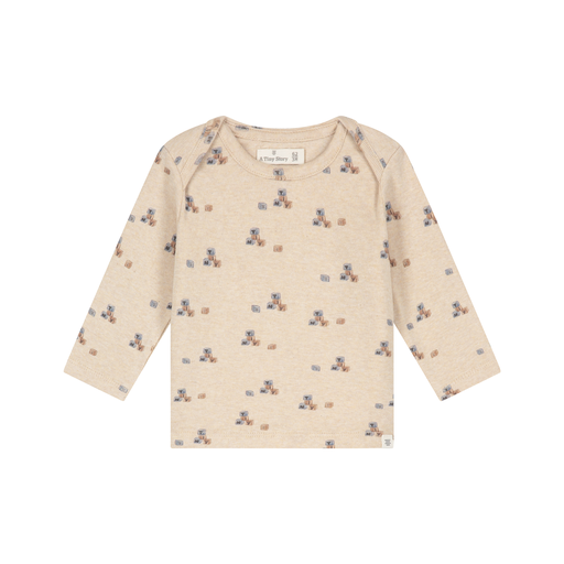 A Tiny Story Langarm T-Shirt Beige Melange