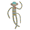 HickUps Kuscheltier Sockenaffe Maxi Streifen