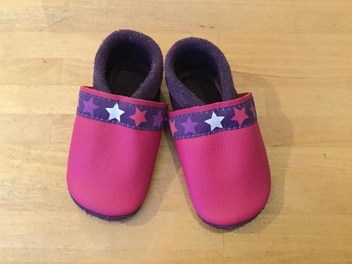 Krabbelschuhe aus Leder Megastars pink / lila