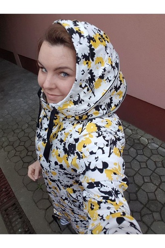 Greyse Sommertragejacke Yellow Flowers (weiß / schwarz / gelb)