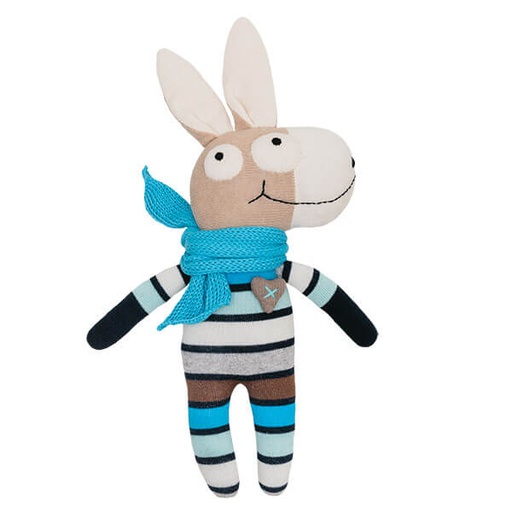 HickUps - Kuscheltier Sockentier Esel Midi blau/beige