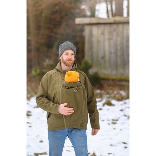 mamalila Softshell-Tragejacke für Männer Allrounder khaki