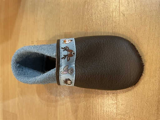 Krabbelschuhe aus Leder Waldtiere