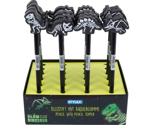 Stylex Bleistifte mit Radiergummi-Topper, Dino