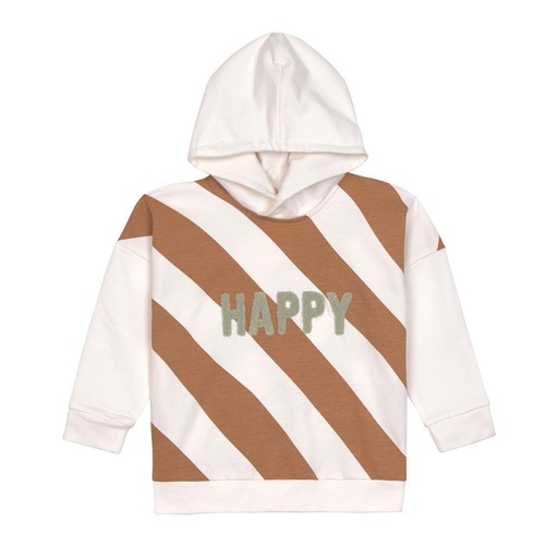 Lässig Hoodie Kinder Gestreift Little Gang, Weiß Karamell 86-92