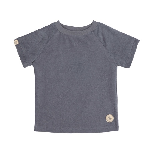 Lässig Frottee T-Shirt Kinder Anthrazit